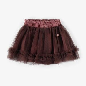 Souris Mini Elegant Chocolate Brown Tulle Skirt for Toddler Size 2-3 Old Money